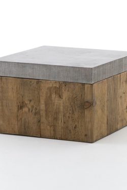 Zinc top cube coffee table