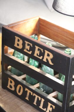 Wooden tray with 8 soda bottles