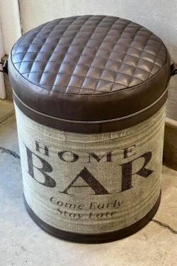 Leather seat stool