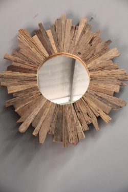 Wooden railway sleeper wood mirror