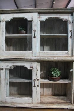 Wooden almirah with glass