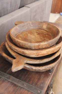 Wooden chapati bowls