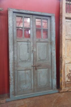 Wooden door with glass