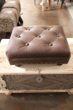Leather footstool