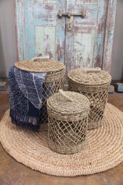 Rattan basket seagrass large