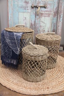 Rattan basket seagrass small
