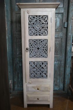 2 Drawer carved cabinet