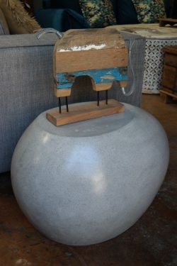Terrazzo cement stool grey
