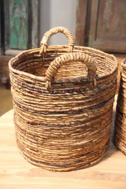 Round basket abaca medium