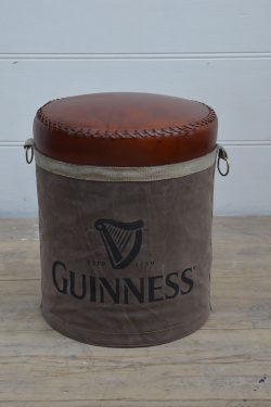 Leather and canvas stool
