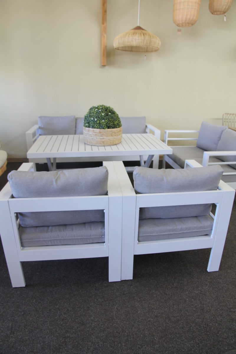 5 Piece aluminum sofa set white - Image 7
