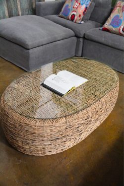Coffee table with glass