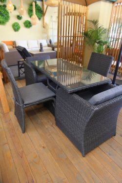 5 Piece aluminium rattan dining set