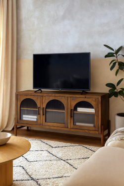 Arch wood and glass sideboard