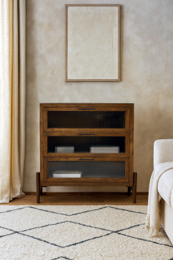 Arch cabinet with glass