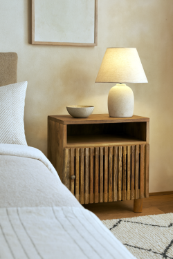 Wooden bedside table