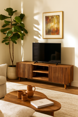 Recycled wood TV cabinet