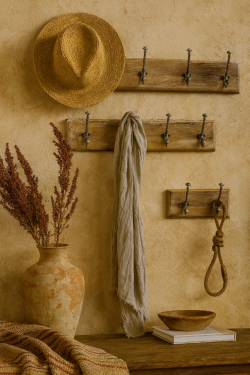 Wooden hooks set of 3