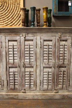 Wooden shutter door sideboard