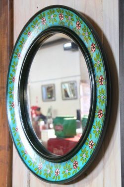 Wooden round mirror