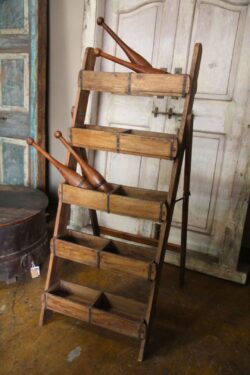 Wooden 5 level double brick ladder large