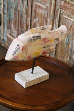 Wooden fish on stand
