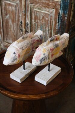 Wooden fish on stand