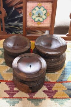 Old wooden buni (candle holder)