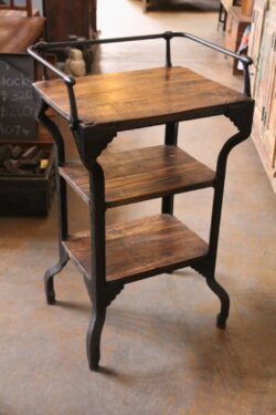 Iron rack with wooden shelfs