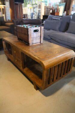 Wooden coffee table with 4 drawers
