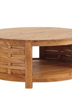 WOVEN WOOD COFFEE TABLE