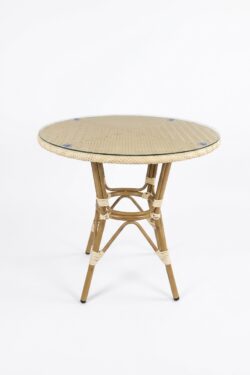 ALUMINIUM AND PE RATTAN TABLE